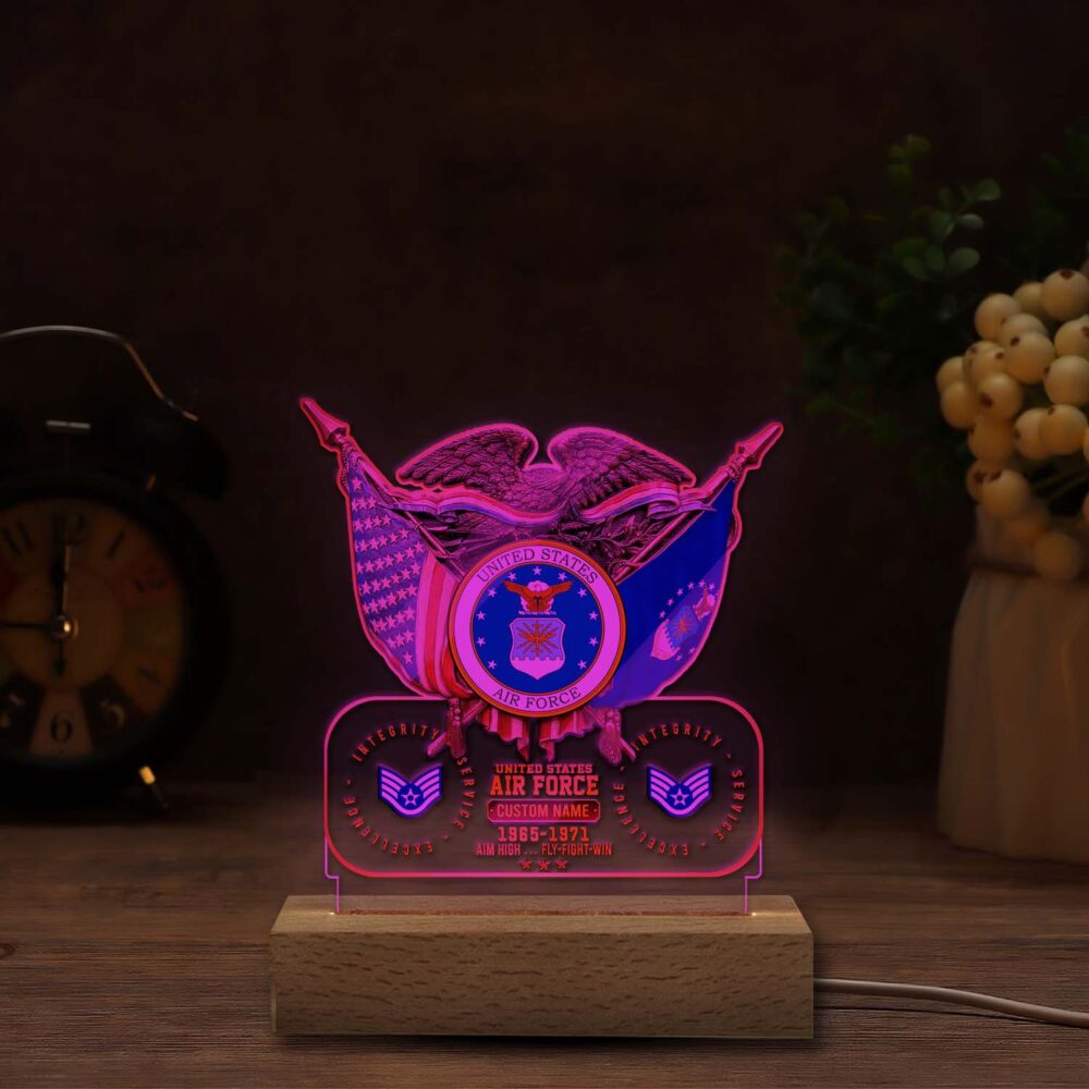 US Air Force , Lest We Forget - Personalized Led Lamp - Image 4