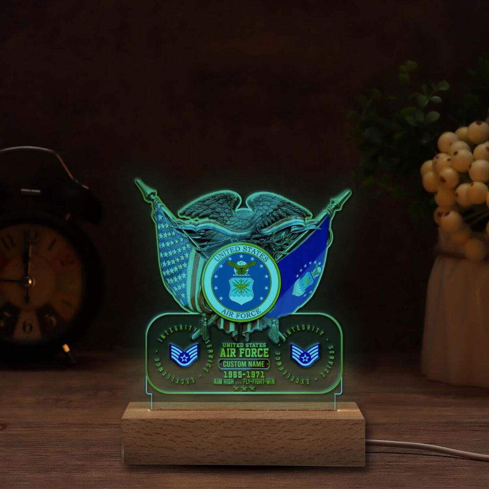 US Air Force , Lest We Forget - Personalized Led Lamp - Image 5