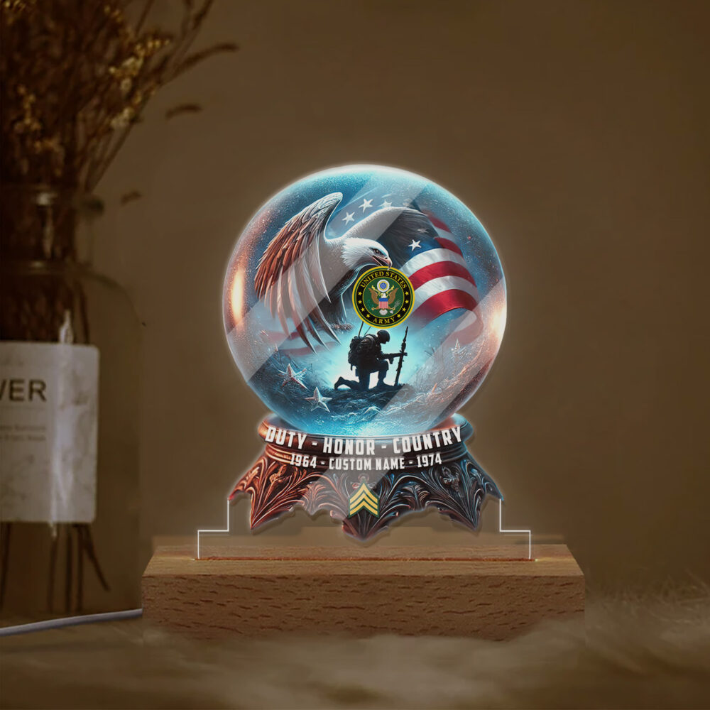 US Army, E 5 Army Sergeant - Personalized Led Lamp - Image 2