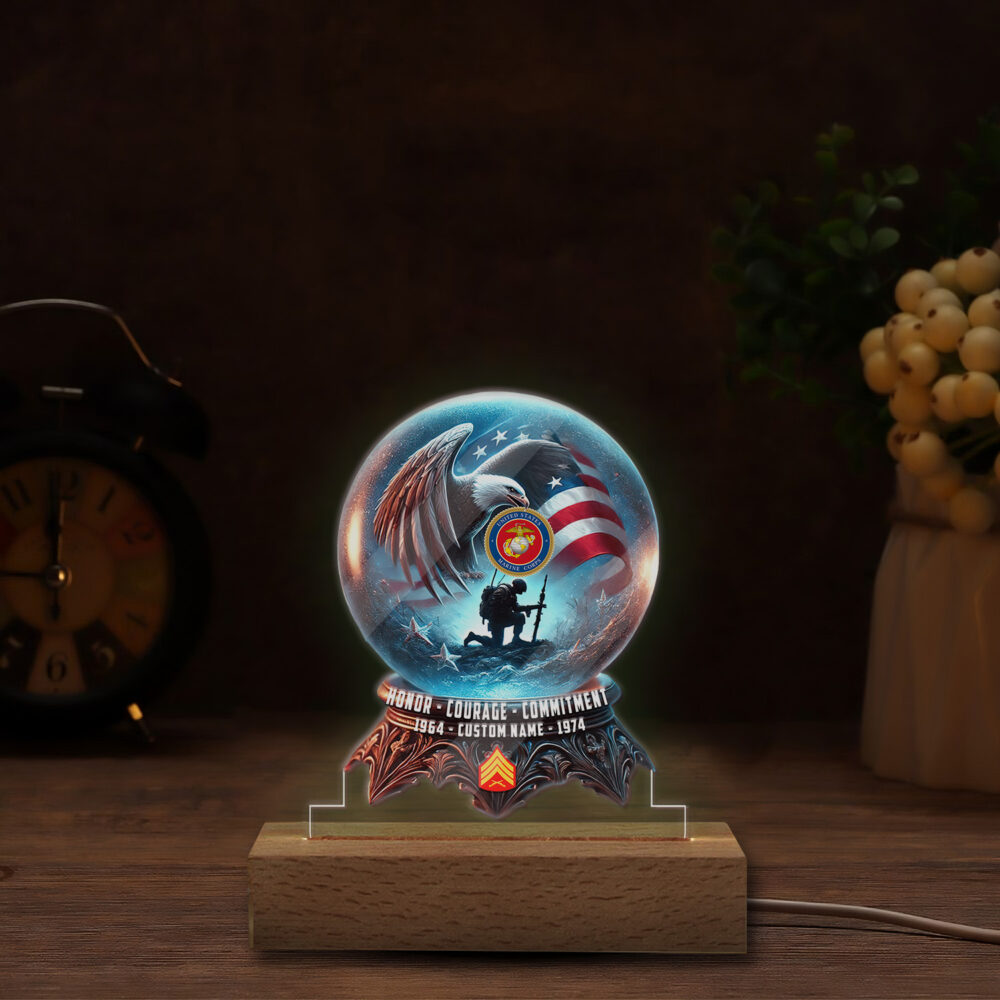 US Marine Corps, E 8 Marines Master Sergeant - Personalized Led Lamp - Image 4
