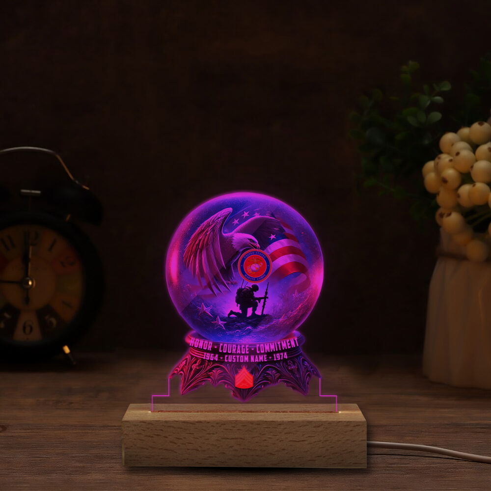 US Marine Corps, E 8 Marines Master Sergeant - Personalized Led Lamp - Image 5