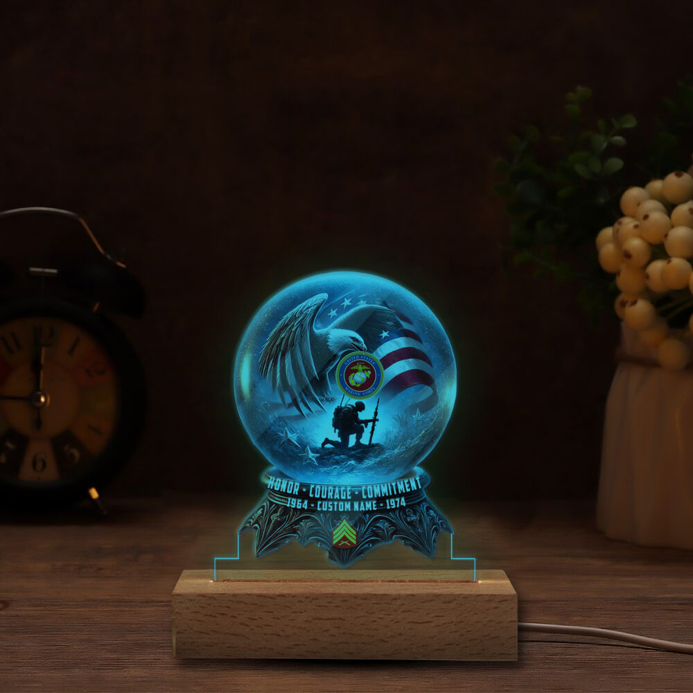US Marine Corps, E 8 Marines Master Sergeant - Personalized Led Lamp - Image 6
