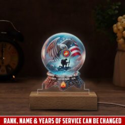 US Marine Corps, E 8 Marines Master Sergeant - Personalized Led Lamp