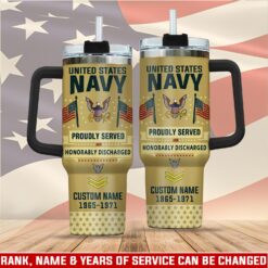 US Navy, E 5 Red - Stainless Steel Tumbler 40oz