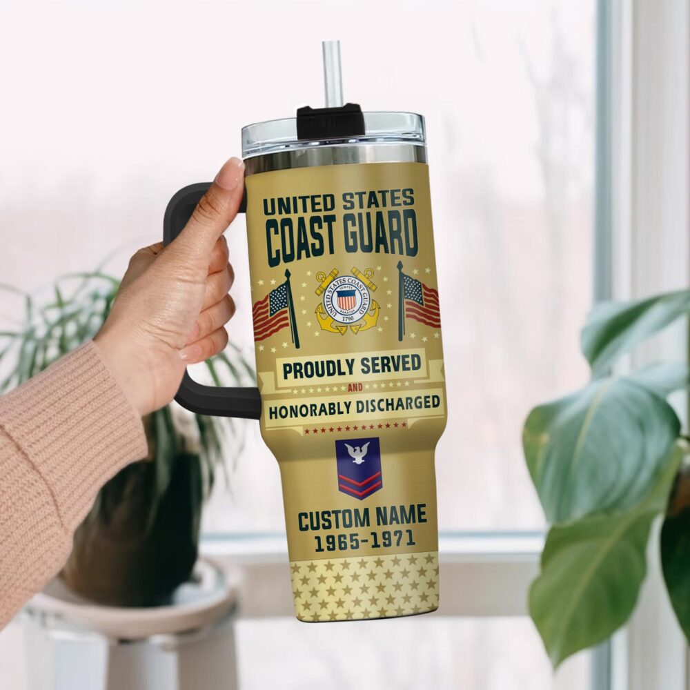 US Coast Guard, No One Fights Alone - Stainless Steel Tumbler 40oz - Image 2