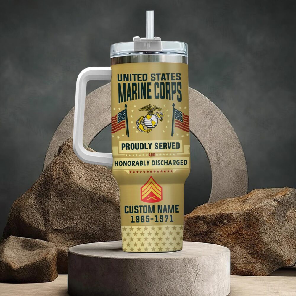 US Marine Corps, E 3 Marines Lance Corporal - Stainless Steel Tumbler 40oz - Image 3