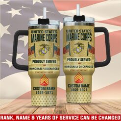 US Marine Corps, E 3 Marines Lance Corporal - Stainless Steel Tumbler 40oz