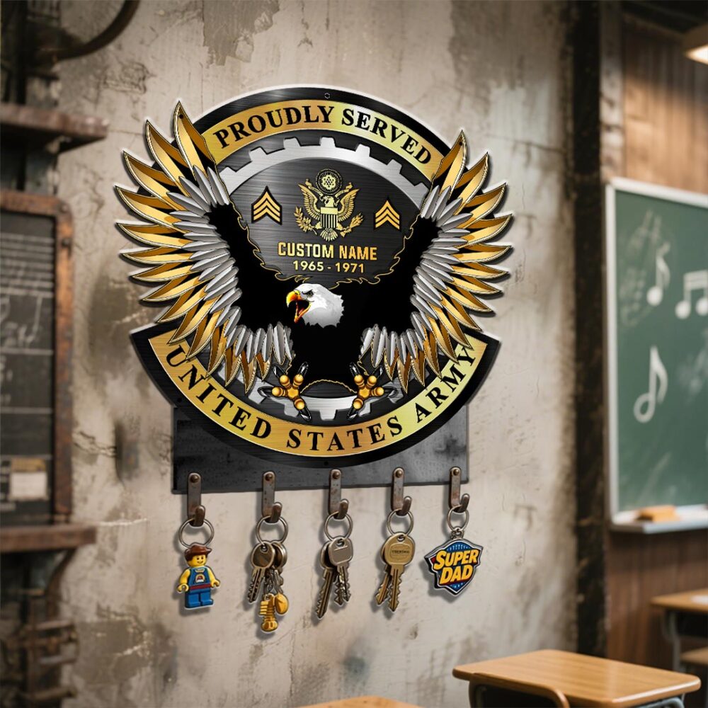 US Army, This We’ll Defend - Metal Key Holder 8x8 Inch - Image 3