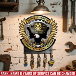 US Coast Guard - Metal Key Holder 12x12 Inch