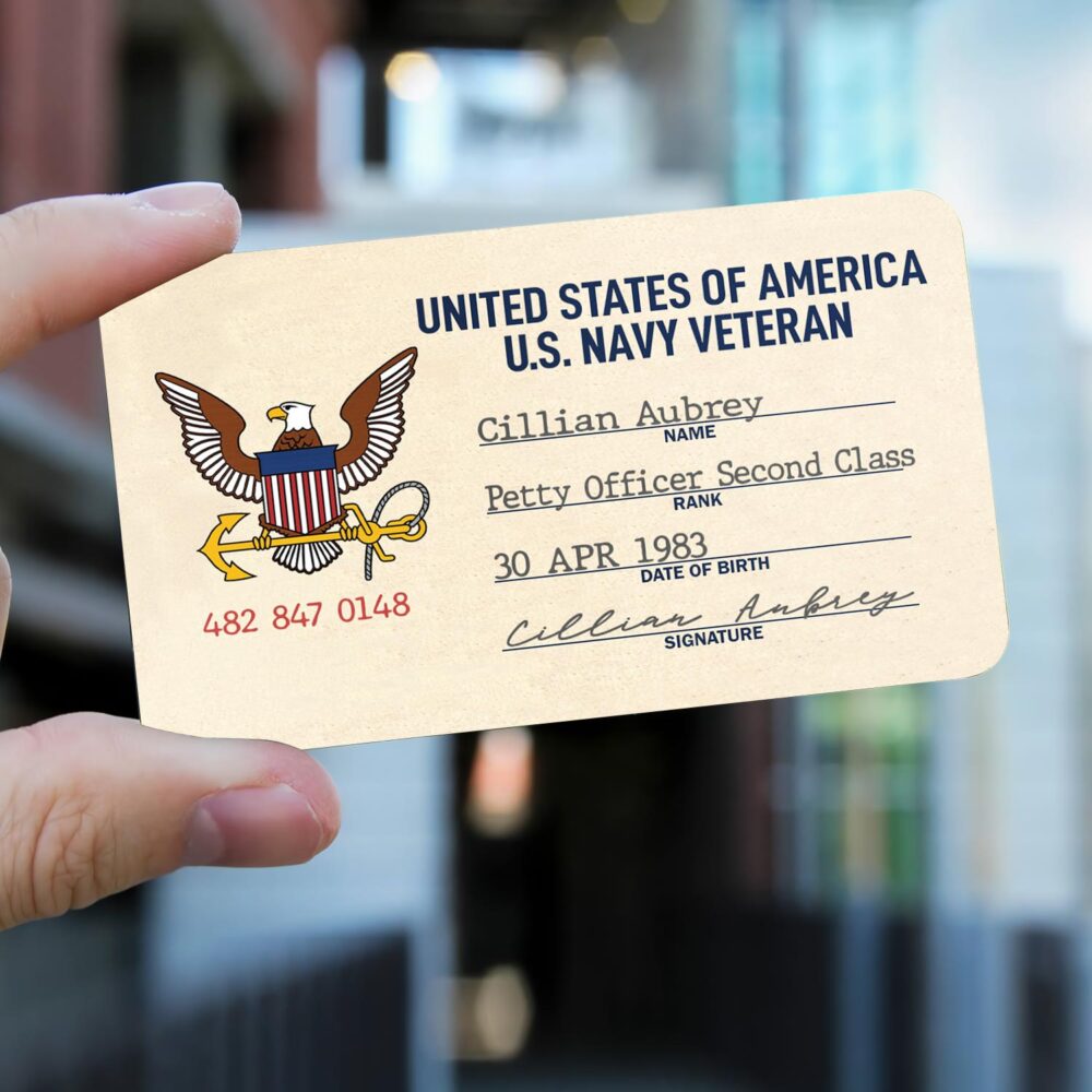 US Navy, No One Fights Alone - Printed Metal Card - Image 2