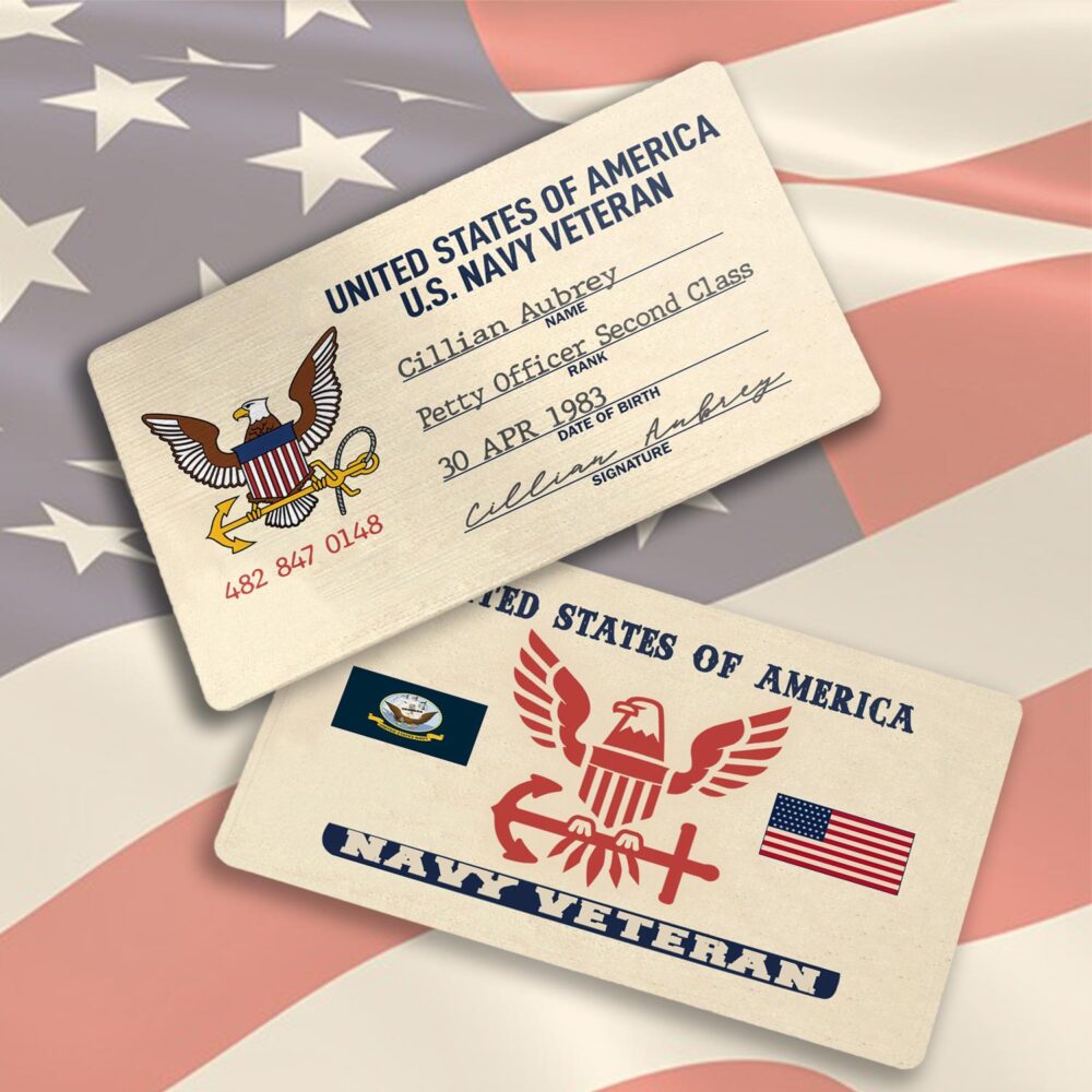 US Navy, No One Fights Alone - Printed Metal Card - Image 3
