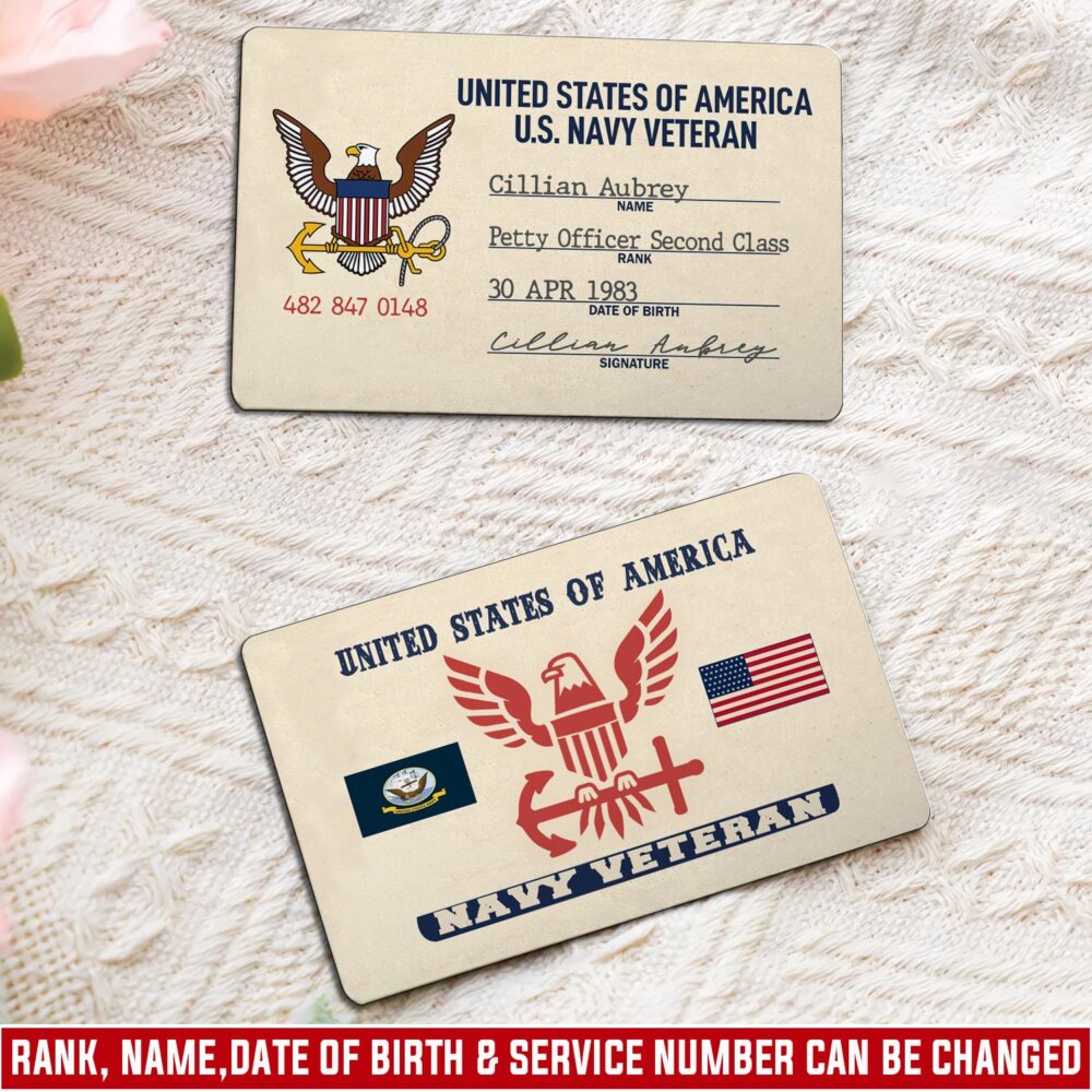 US Navy, No One Fights Alone - Printed Metal Card