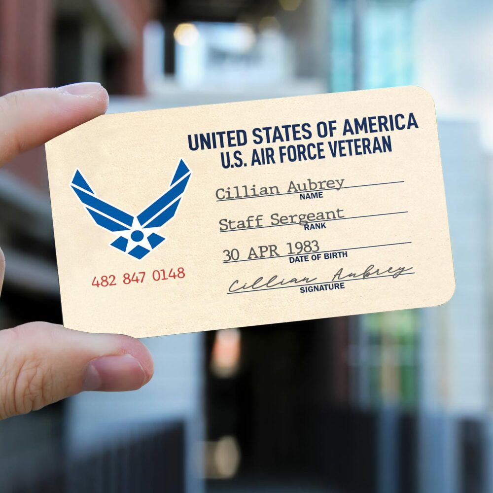 US Air Force , Land Of The Free, Because Of The Brave - Printed Metal Card - Image 2