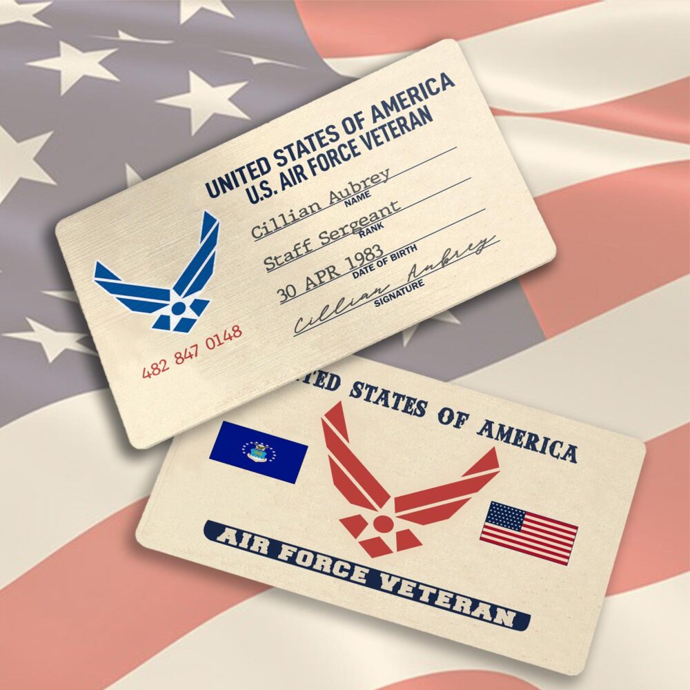 US Air Force , Land Of The Free, Because Of The Brave - Printed Metal Card - Image 3
