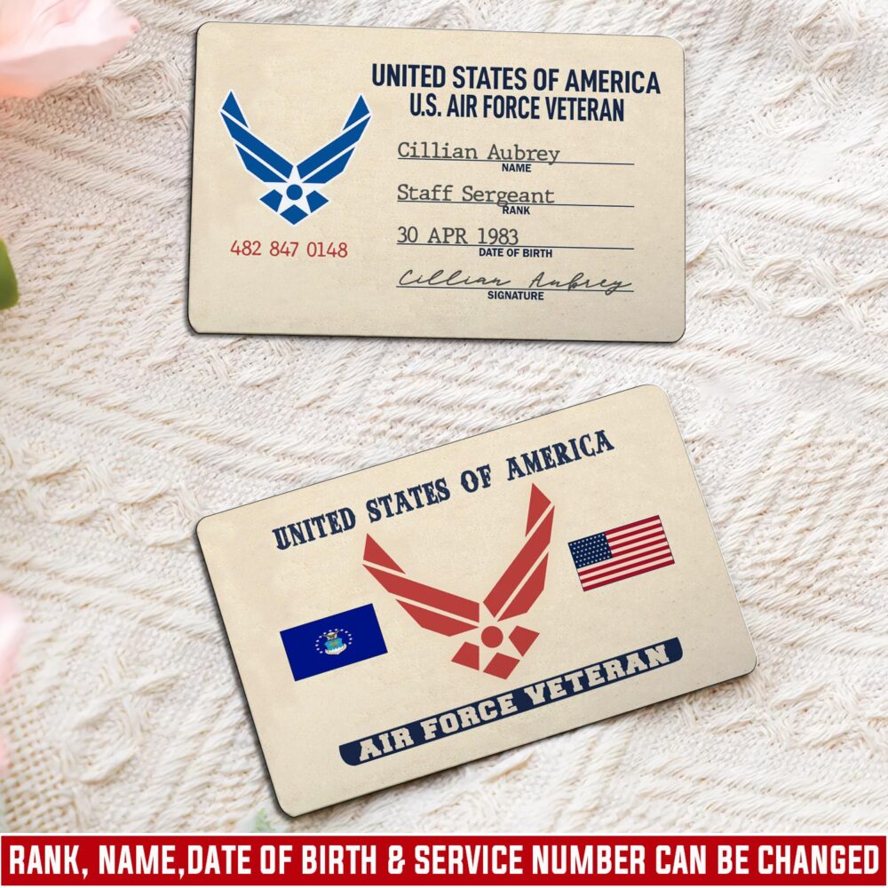 US Air Force , Land Of The Free, Because Of The Brave - Printed Metal Card