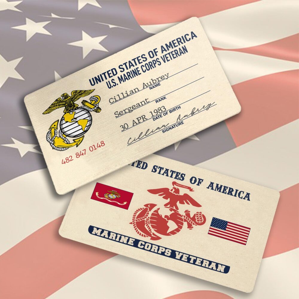 US Marine Corps, W 3 Marines Chief Warrant Officer 3 - Printed Metal Card - Image 3
