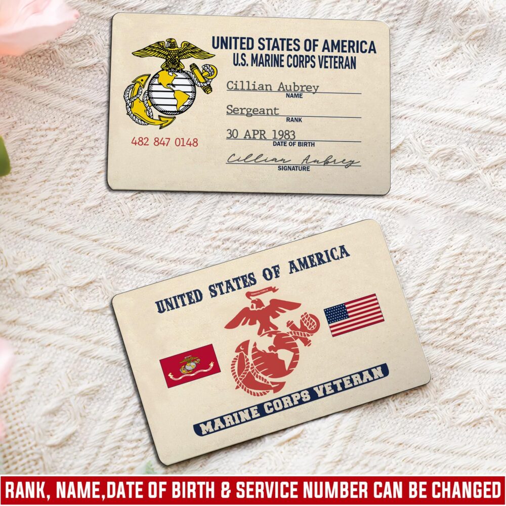 US Marine Corps, W 3 Marines Chief Warrant Officer 3 - Printed Metal Card