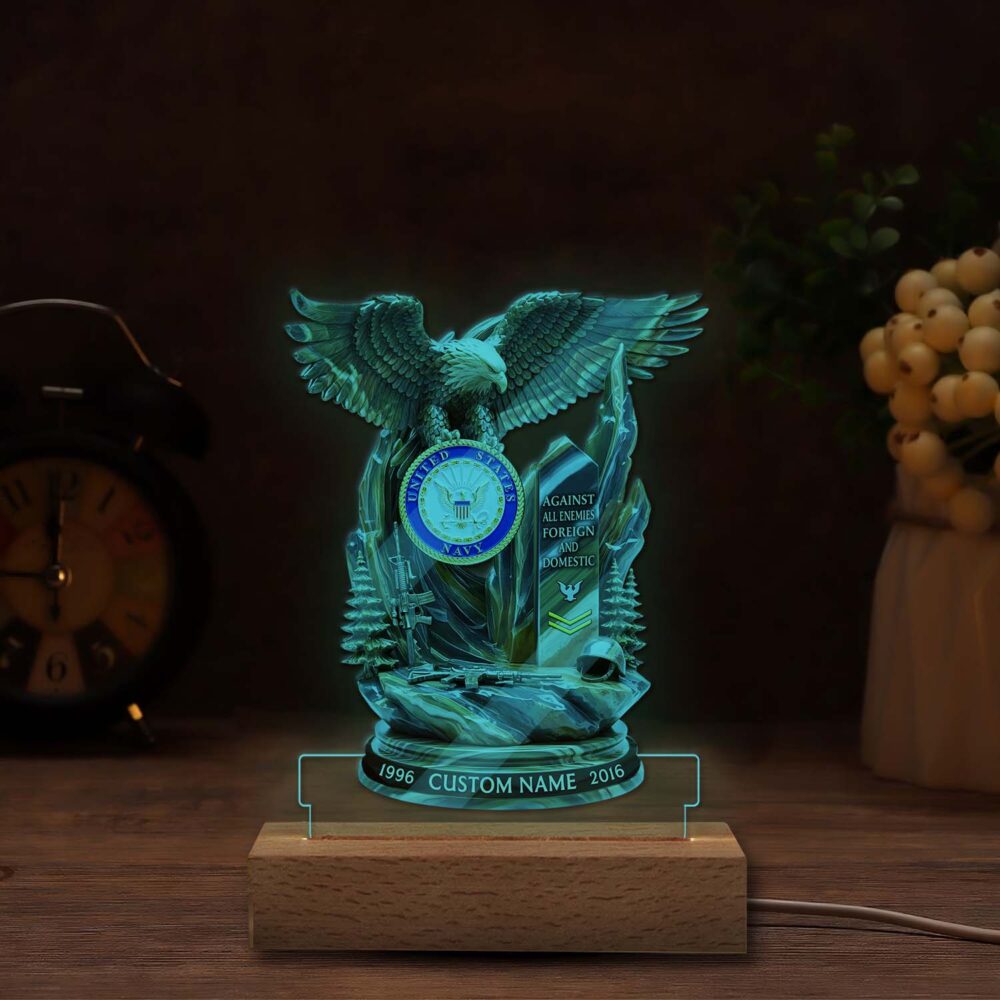 US Navy, No One Fights Alone - Personalized Led Lamp - Image 5