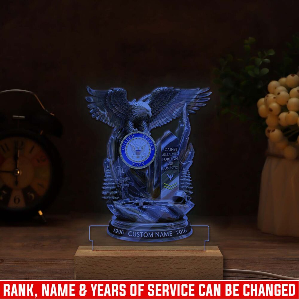 US Navy, No One Fights Alone - Personalized Led Lamp