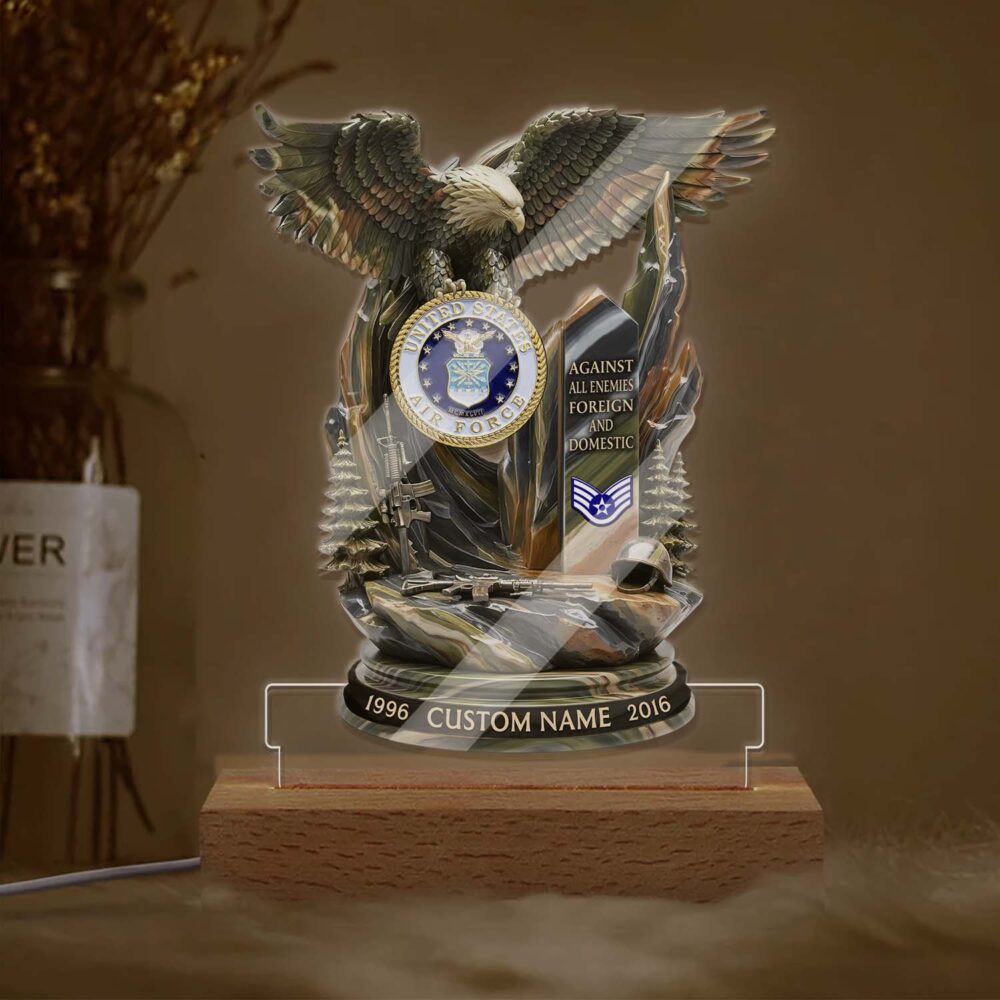 US Air Force , E 9 Air Force Chief Master Sergeant - Personalized Led Lamp - Image 2