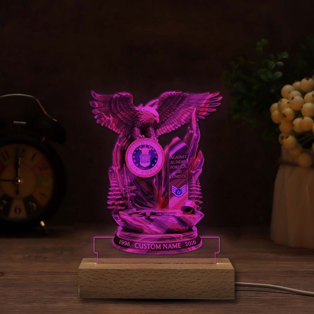 US Air Force , E 9 Air Force Chief Master Sergeant - Personalized Led Lamp - Image 4