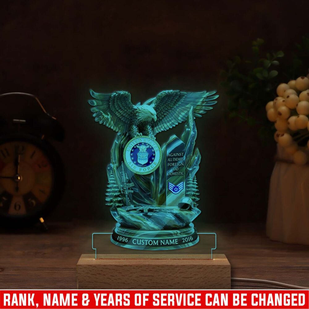 US Air Force , E 9 Air Force Chief Master Sergeant - Personalized Led Lamp