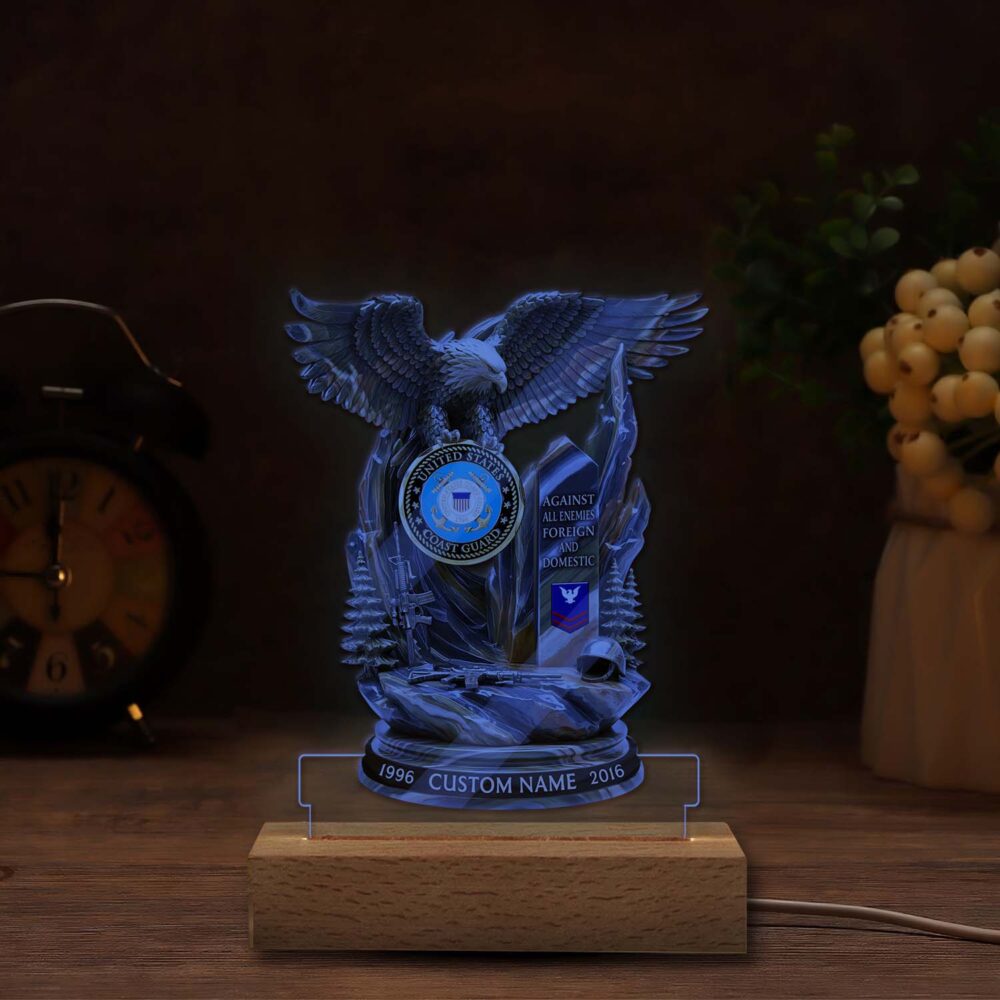 US Coast Guard, E 8 Gold - Personalized Led Lamp - Image 6