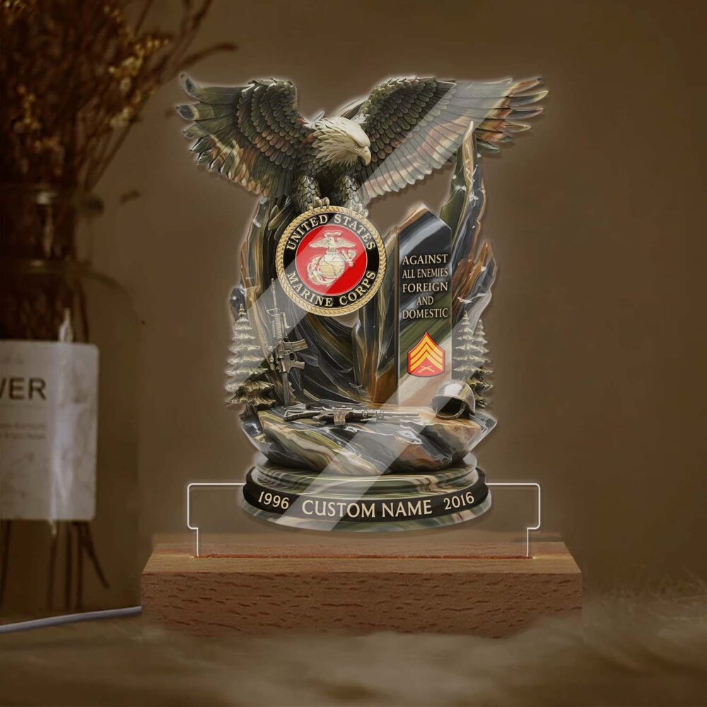 US Marine Corps, Served With Pride - Personalized Led Lamp - Image 2