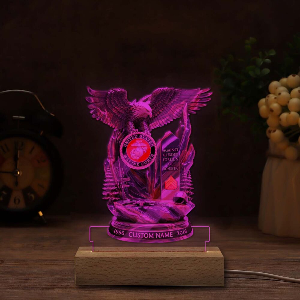 US Marine Corps, Served With Pride - Personalized Led Lamp - Image 4