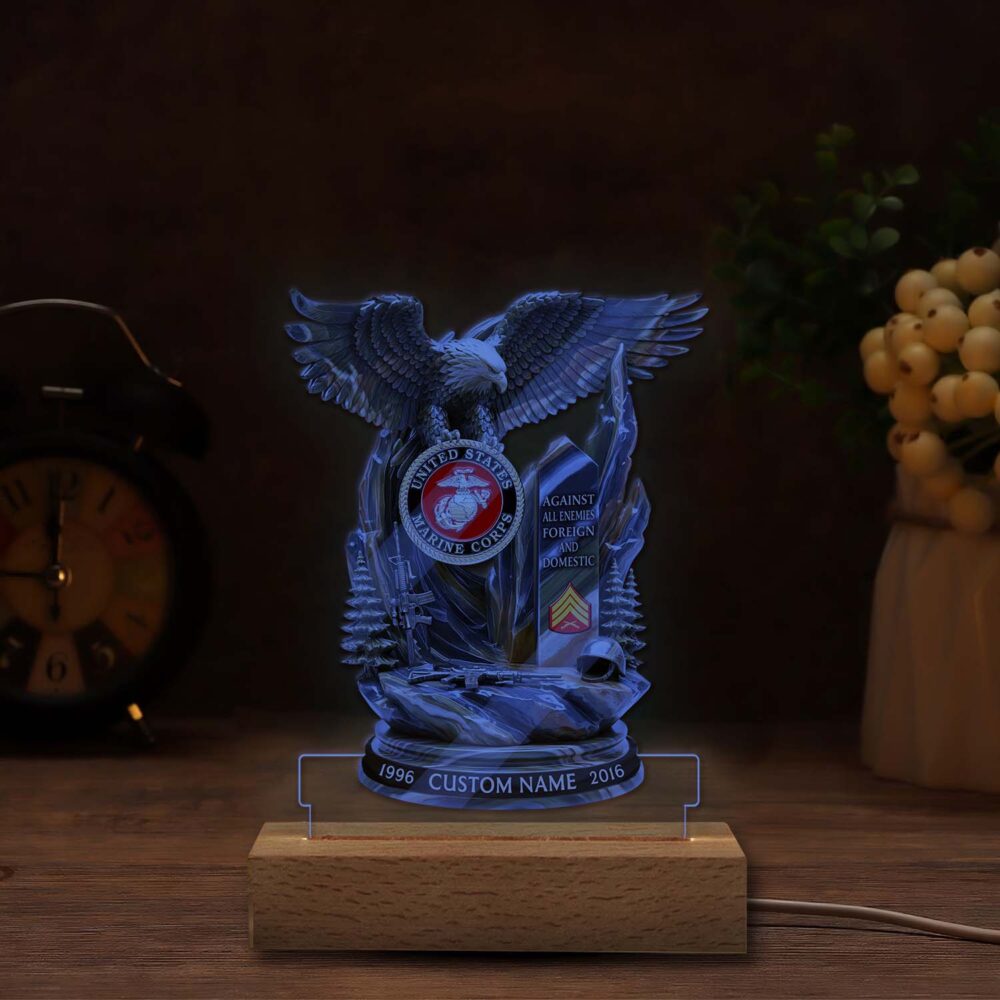 US Marine Corps, Served With Pride - Personalized Led Lamp - Image 6