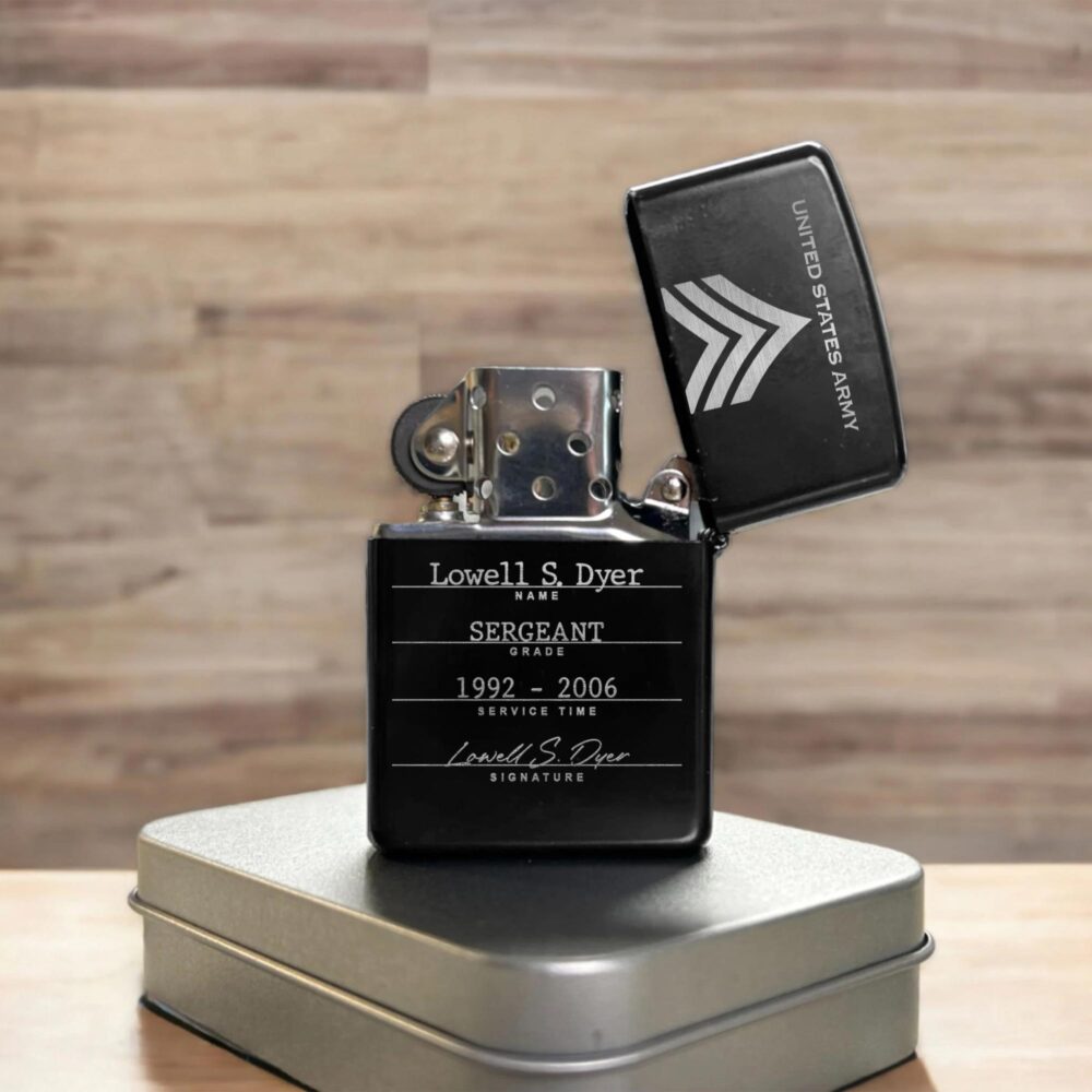 US Army, Land Of The Free, Because Of The Brave - Engraved Lighter - Image 3