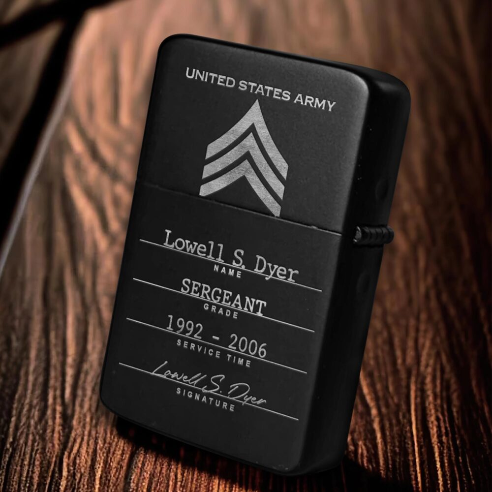 US Army, Land Of The Free, Because Of The Brave - Engraved Lighter - Image 6