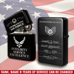 US Air Force , Duty, Honor, Country - Engraved Lighter