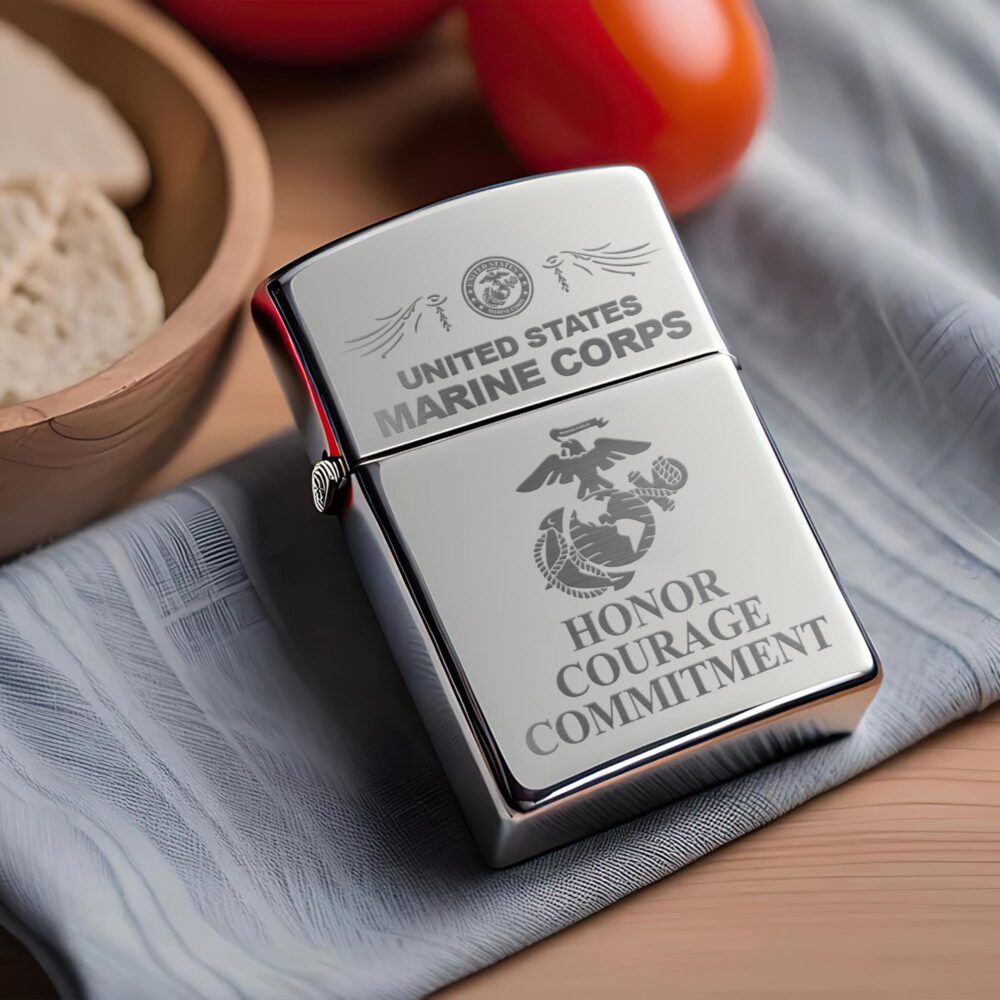 US Marine Corps, Honoring All Who Served - Engraved Lighter - Image 2