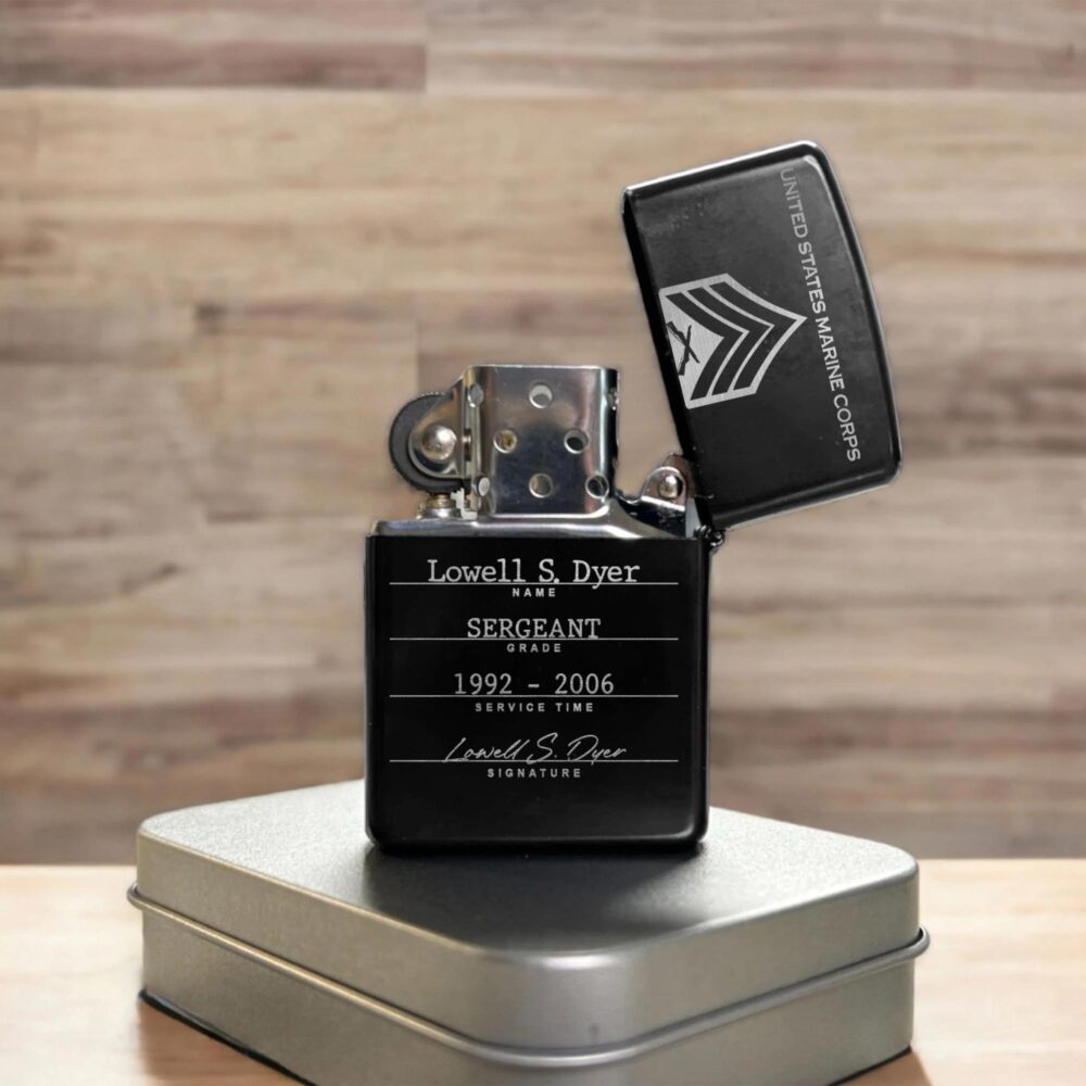 US Marine Corps, Honoring All Who Served - Engraved Lighter - Image 3