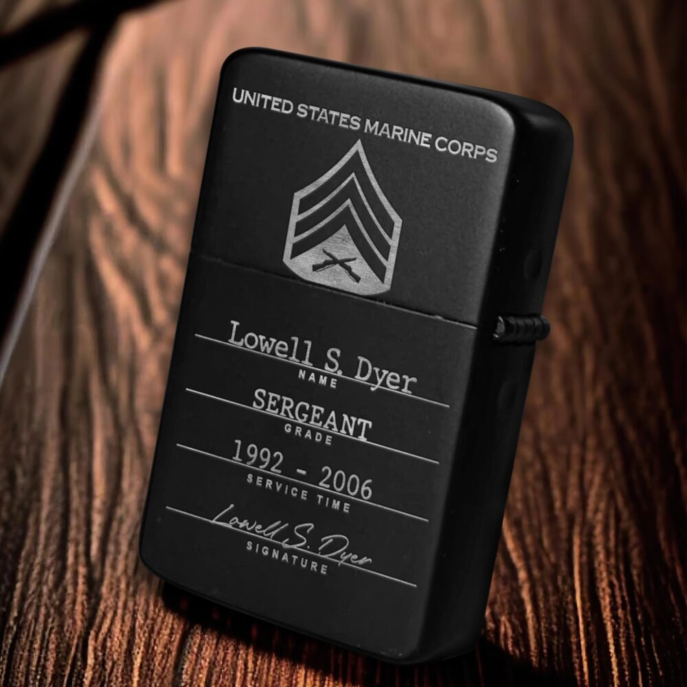 US Marine Corps, Honoring All Who Served - Engraved Lighter - Image 6