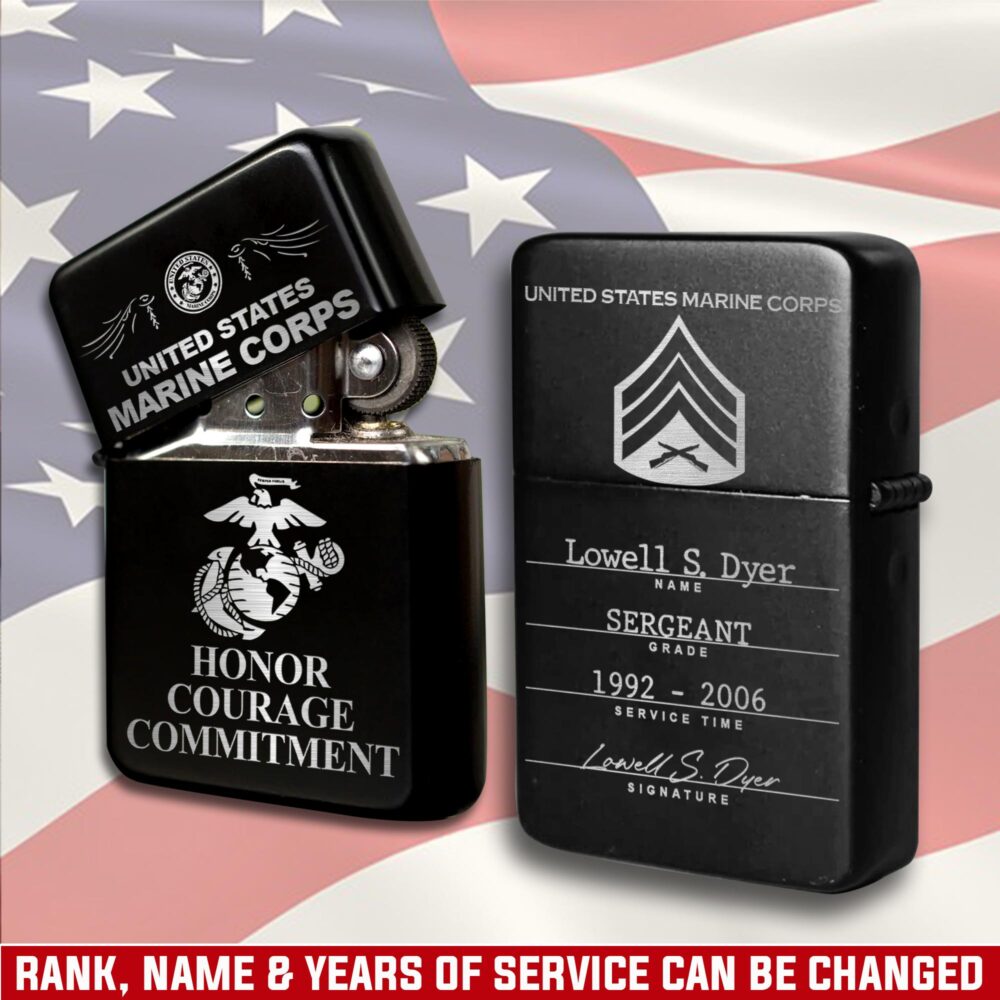 US Marine Corps, Honoring All Who Served - Engraved Lighter