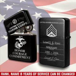 US Marine Corps - Engraved Lighter - Free Shipping