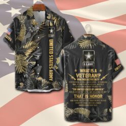 US Army, Land Of The Free, Because Of The Brave - Short Sleeve Button Shirt