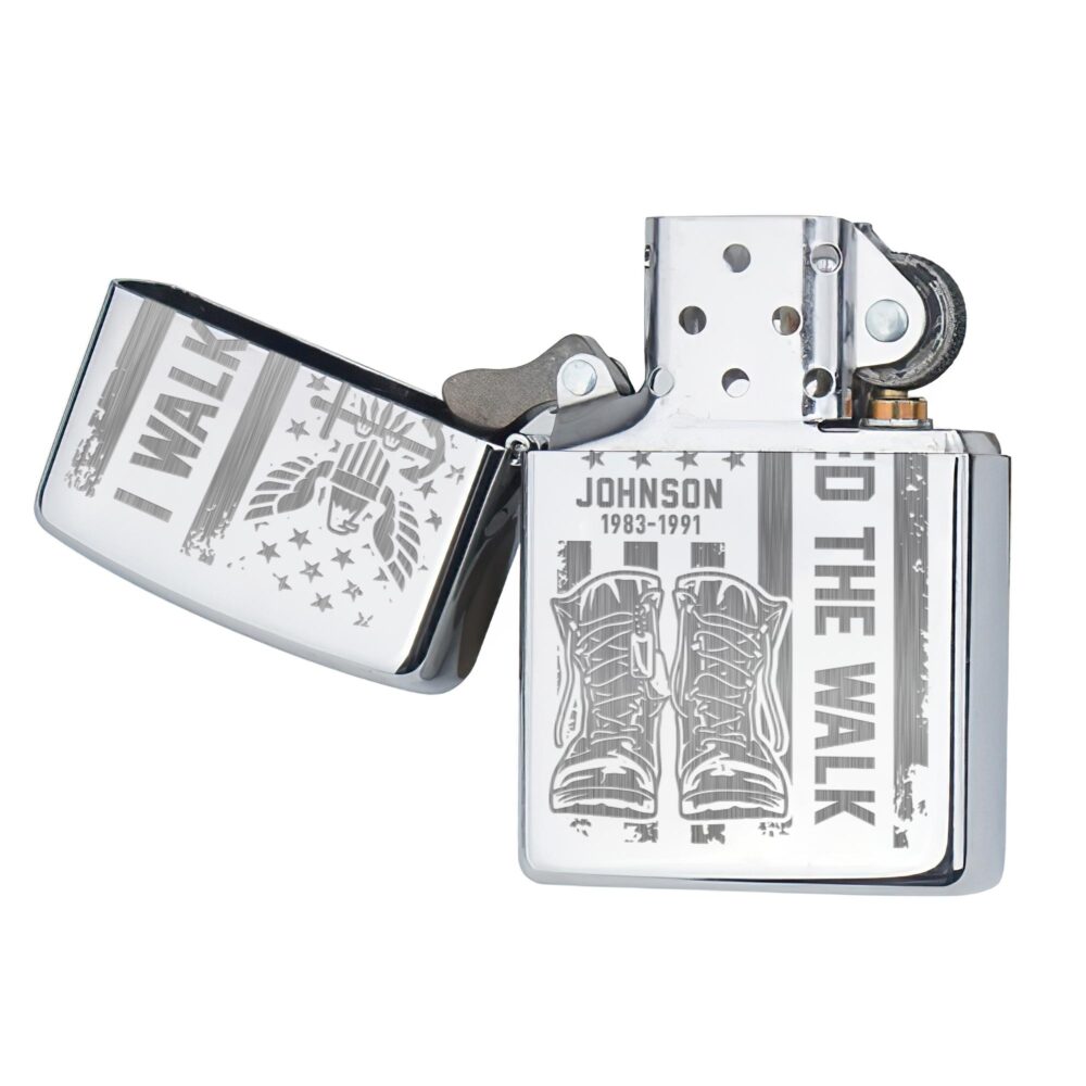 US Navy, E 8 Gold - Engraved Lighter - Image 4