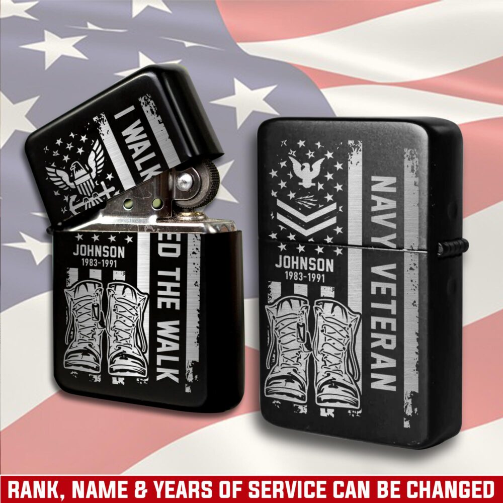 US Navy, E 8 Gold - Engraved Lighter