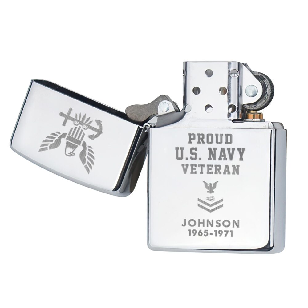 US Navy, Land Of The Free, Because Of The Brave - Engraved Lighter - Image 4