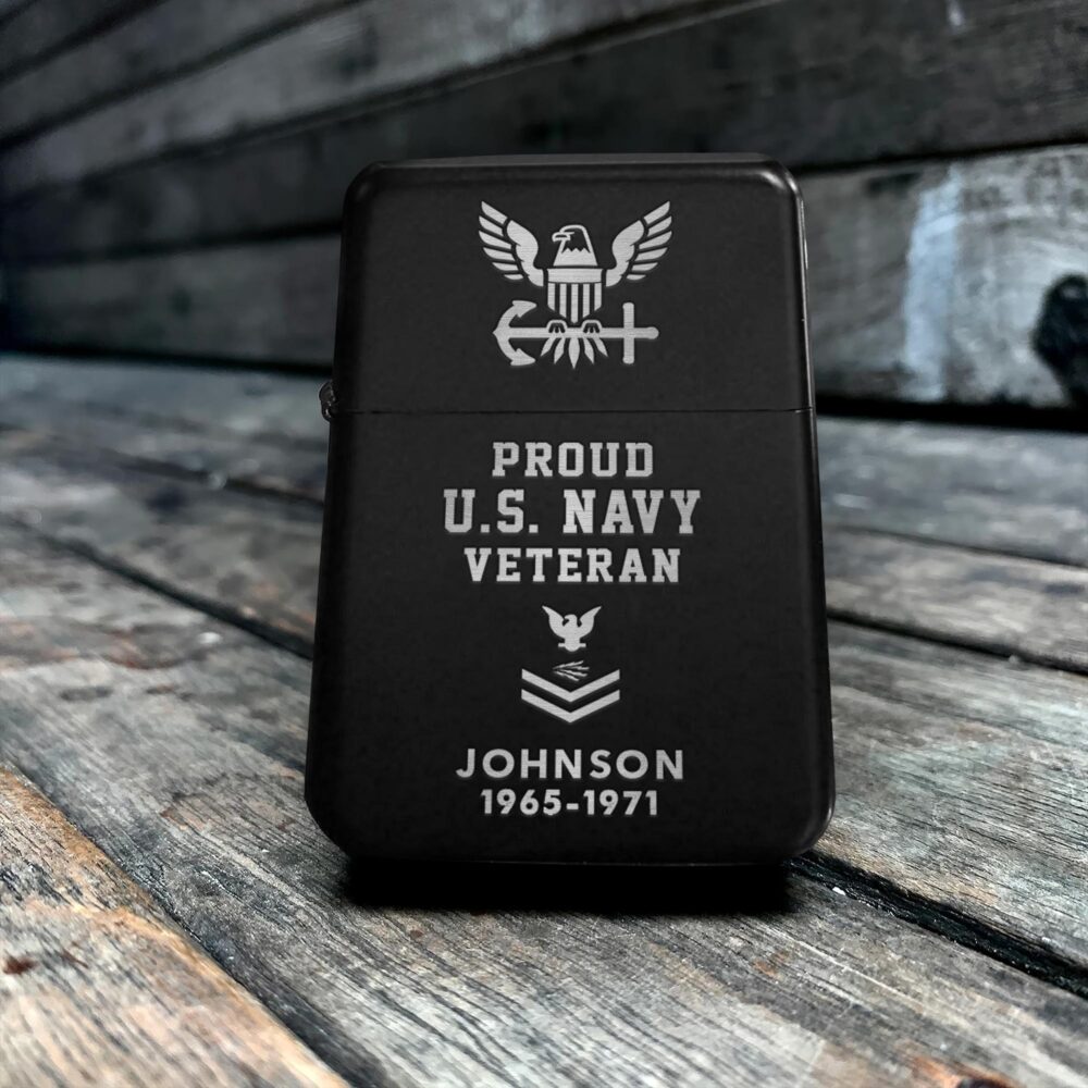 US Navy, Land Of The Free, Because Of The Brave - Engraved Lighter - Image 5