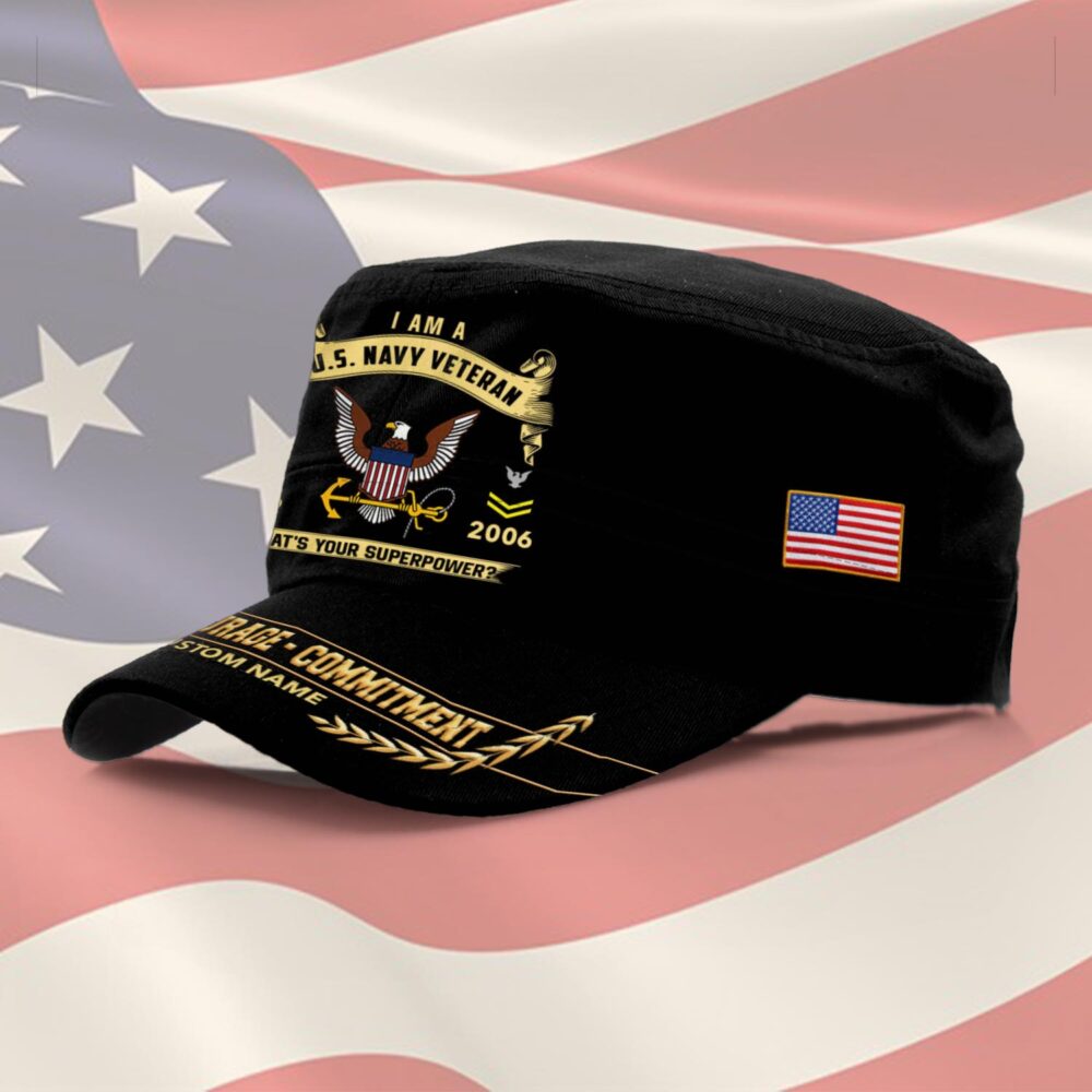US Navy, American By Birth, Veteran By Choice - Military Cap - Image 2