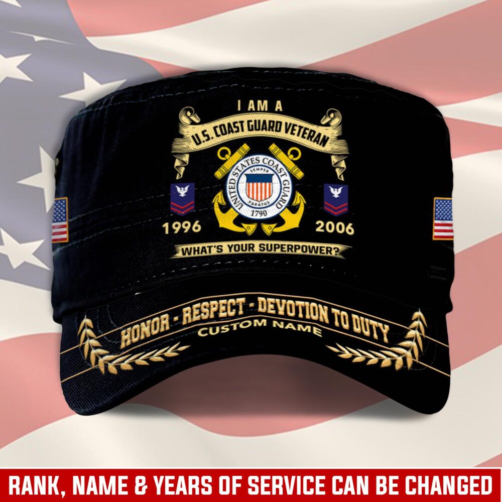 US Coast Guard, Proud Veteran - Military Cap