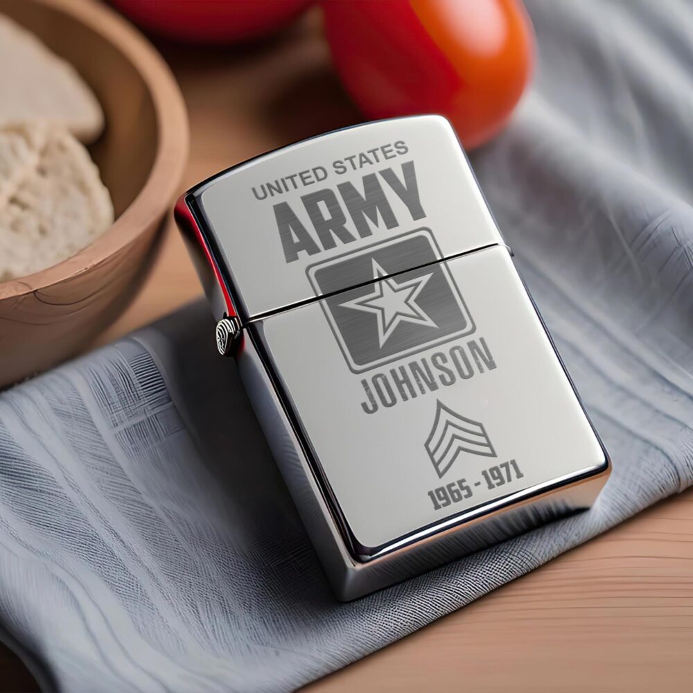 US Army, E 5 Army Sergeant - Engraved Lighter - Image 2