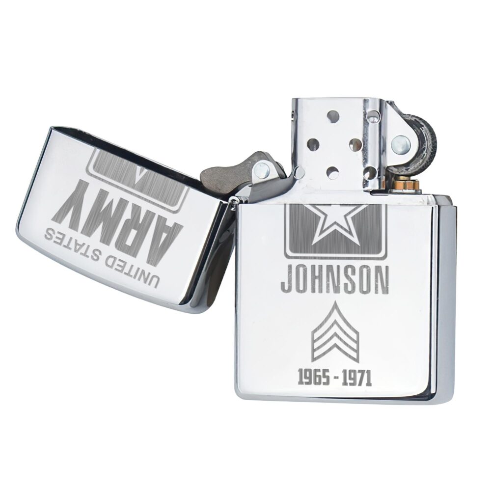 US Army, E 5 Army Sergeant - Engraved Lighter - Image 4