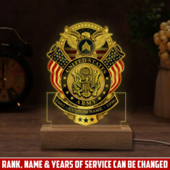 US Army, E 8 Army Master Sergeant - Personalized Led Lamp