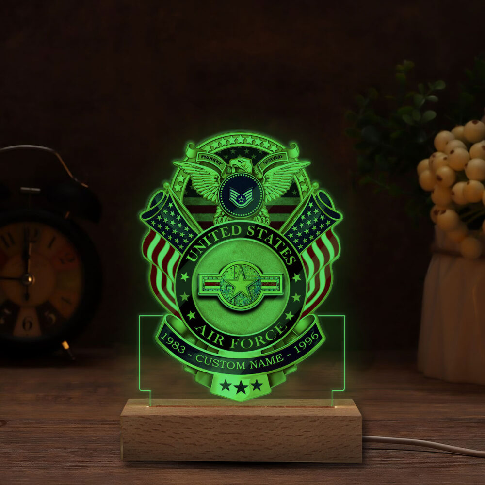 US Air Force , Remember - Honor - Respect - Personalized Led Lamp - Image 4