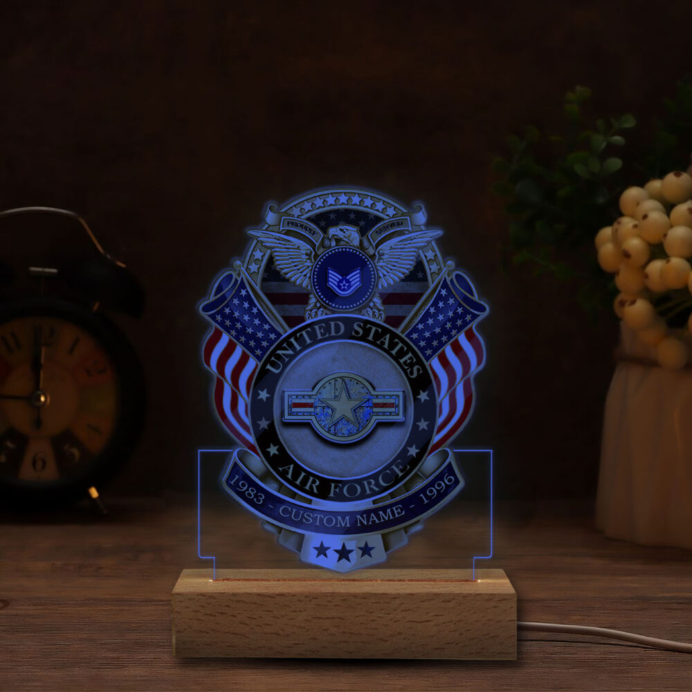 US Air Force , Remember - Honor - Respect - Personalized Led Lamp - Image 5